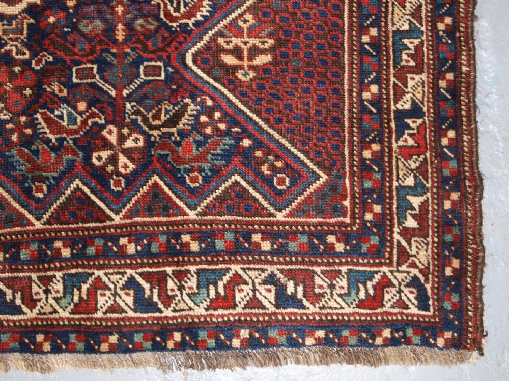 ANTIQUE KHAMSEH RUG WITH ALL OVER CHICKEN DESIGN, CIRCA 1900/20. View XII