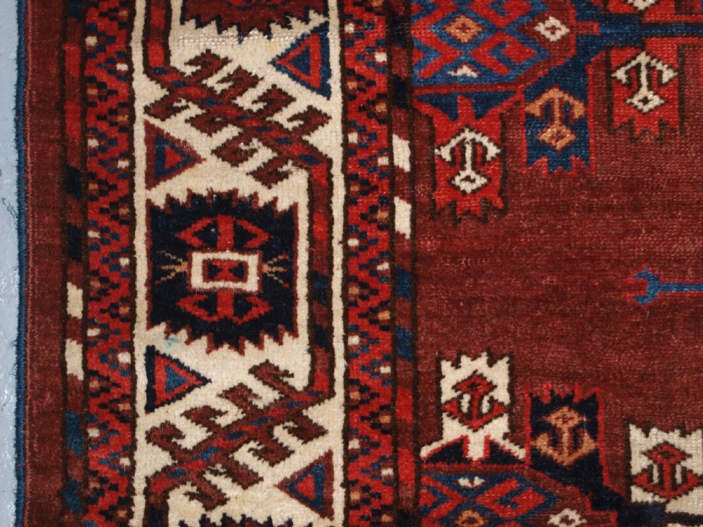 ANTIQUE YOMUT TURKMEN MAIN CARPET, KEPSE GUL DESIGN, CIRCA 1860. View VII