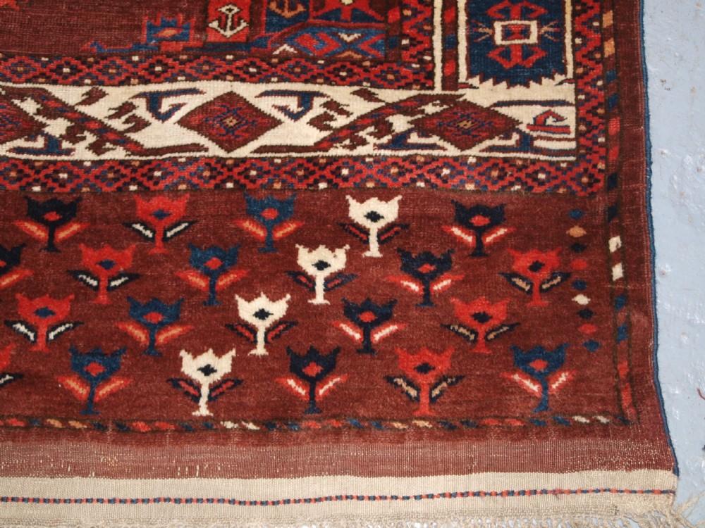 ANTIQUE YOMUT TURKMEN MAIN CARPET, KEPSE GUL DESIGN, CIRCA 1860. View XIV