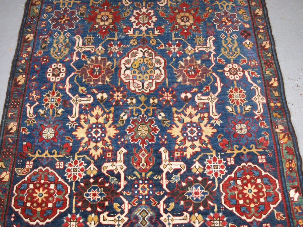 ANTIQUE CAUCASIAN KUBA RUG FRAGMENT, AFSHAN DESIGN, DATED AND INSCRIBED, 19TH CENTURY. View IV