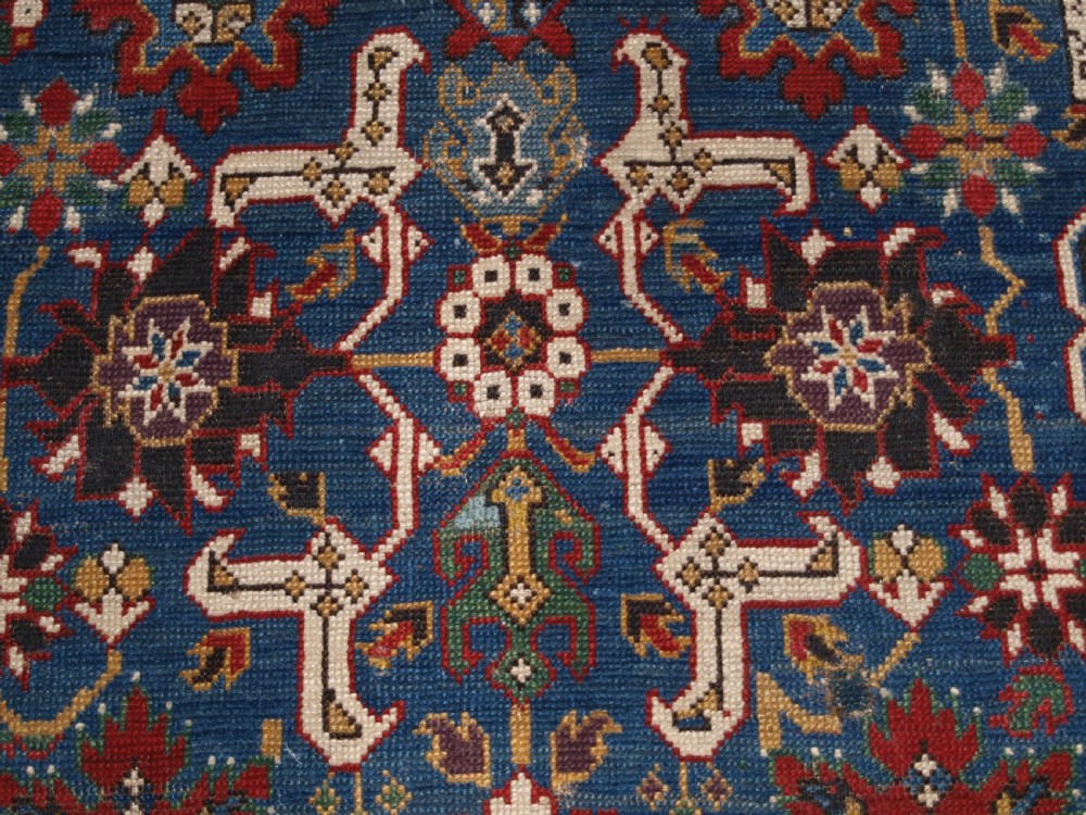 ANTIQUE CAUCASIAN KUBA RUG FRAGMENT, AFSHAN DESIGN, DATED AND INSCRIBED, 19TH CENTURY. View IX