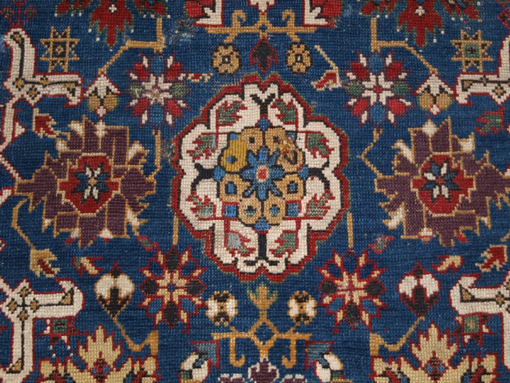 ANTIQUE CAUCASIAN KUBA RUG FRAGMENT, AFSHAN DESIGN, DATED AND INSCRIBED, 19TH CENTURY. View XI