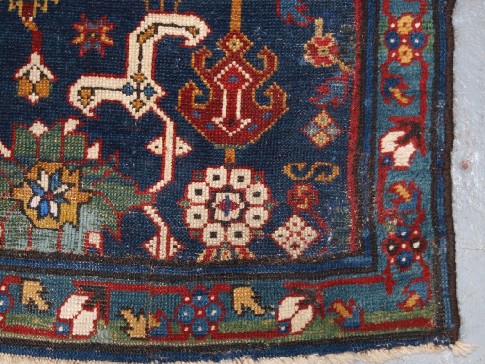ANTIQUE CAUCASIAN KUBA RUG FRAGMENT, AFSHAN DESIGN, DATED AND INSCRIBED, 19TH CENTURY. View XVI