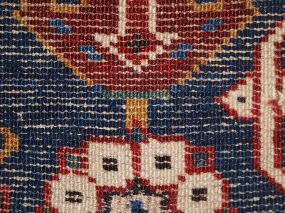 ANTIQUE CAUCASIAN KUBA RUG FRAGMENT, AFSHAN DESIGN, DATED AND INSCRIBED, 19TH CENTURY. View XVII