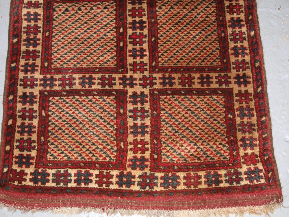 ANTIQUE AFGHAN VILLAGE PRAYER RUG OF UNUSUAL DESIGN, SUPERB CONDITION, CIRCA 1910/20. View V