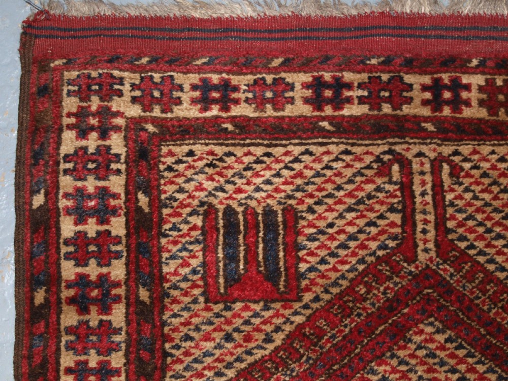 ANTIQUE AFGHAN VILLAGE PRAYER RUG OF UNUSUAL DESIGN, SUPERB CONDITION, CIRCA 1910/20. View VI