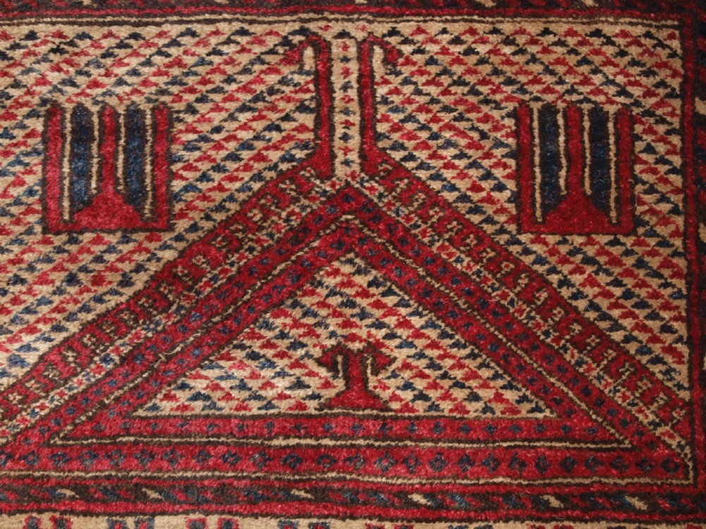 ANTIQUE AFGHAN VILLAGE PRAYER RUG OF UNUSUAL DESIGN, SUPERB CONDITION, CIRCA 1910/20. View VIII