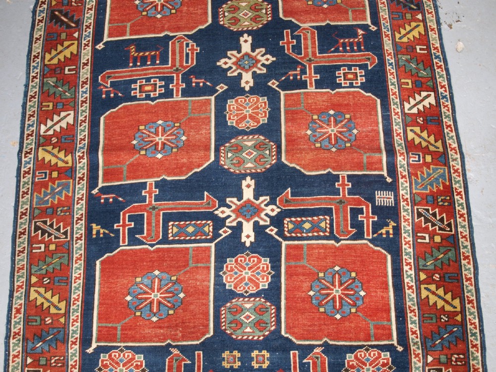 ANTIQUE CAUCASIAN KUBA KARAGASHLI RUG, NICE EXAMPLE, CIRCA 1890. View IV