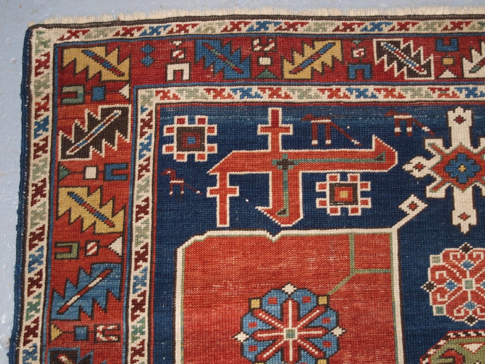 ANTIQUE CAUCASIAN KUBA KARAGASHLI RUG, NICE EXAMPLE, CIRCA 1890. View V