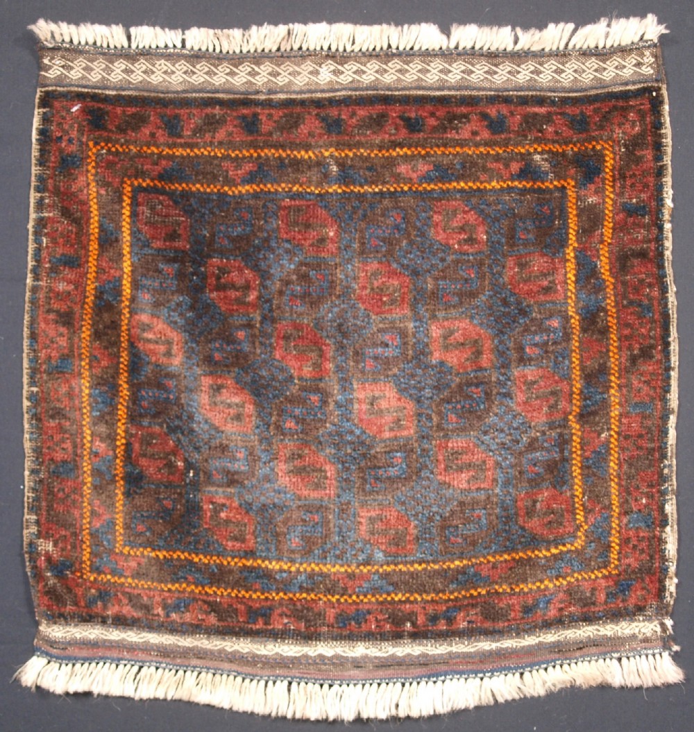 ANTIQUE BALUCH BAG FACE WITH TILE DESIGN, CIRCA 1900.