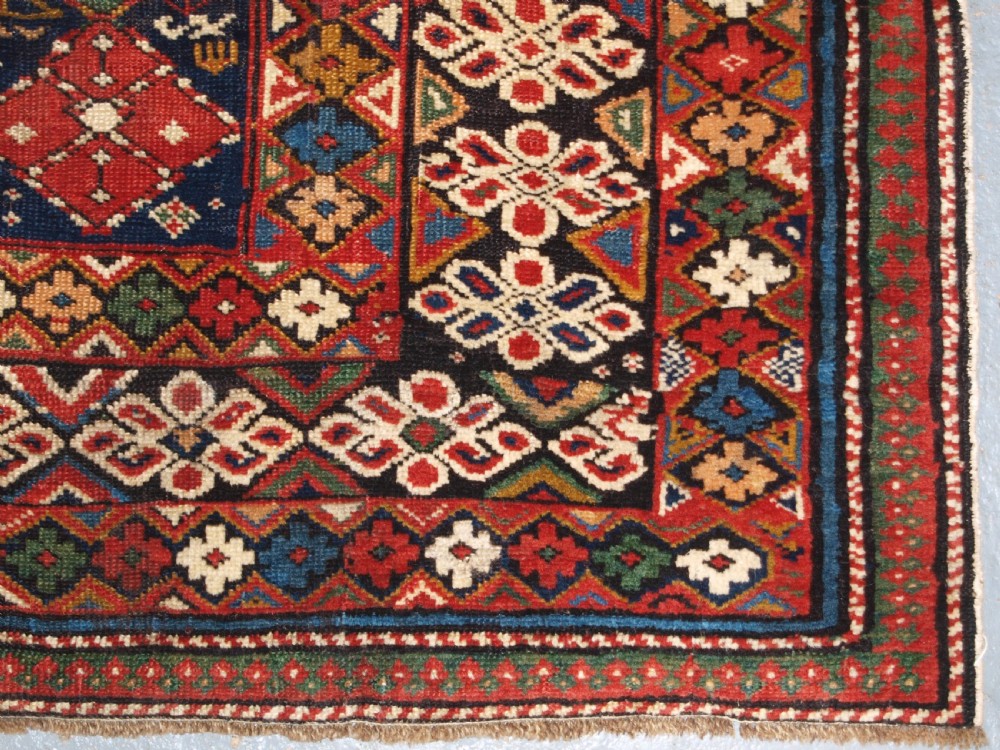 ANTIQUE CAUCASIAN RUG KUBA REGION, SCARCE CHICHI DESIGN, CIRCA 1890. View XI