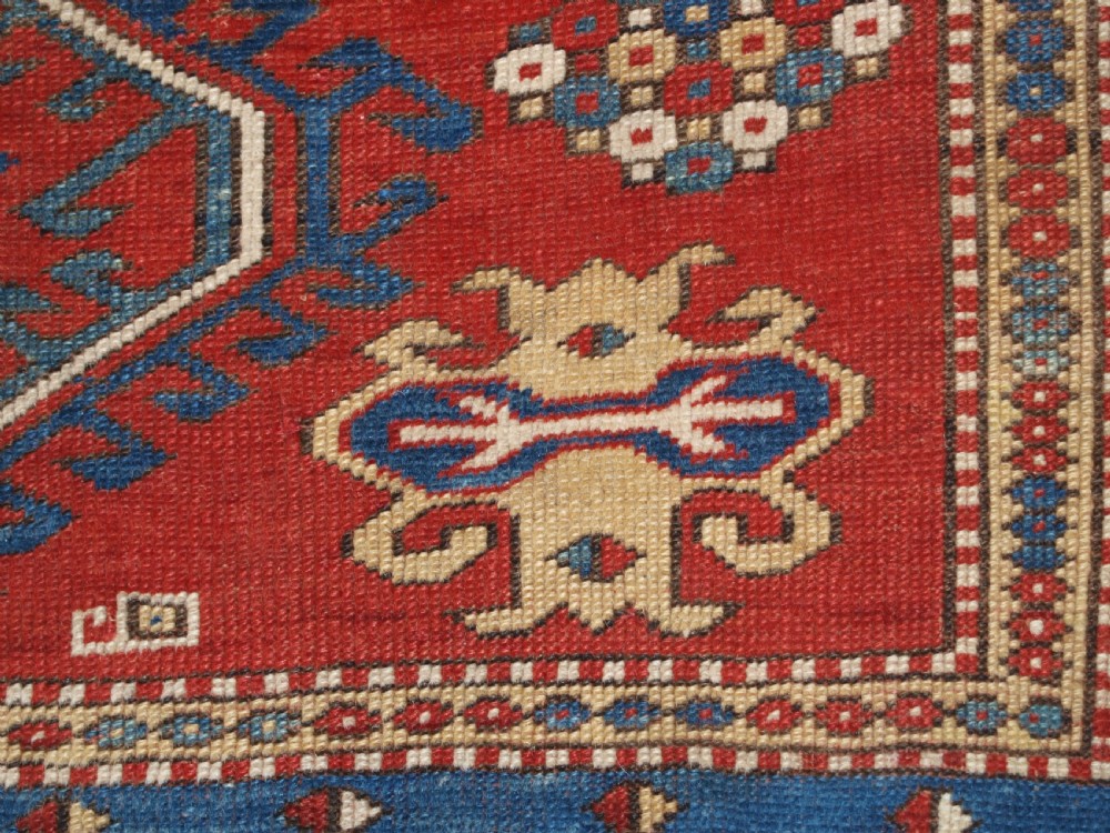 ANTIQUE CAUCASIAN LORI PAMBAK KAZAK RUG, OUTSTANDING COLOUR, CIRCA 1880. View XIII
