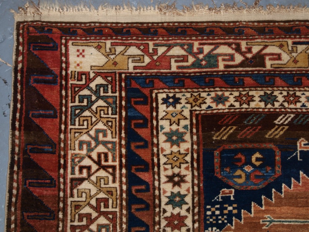 ANTIQUE CAUCASIAN SHIRVAN MEDALLION RUG OF LARGE SIZE, CIRCA 1890. View VI