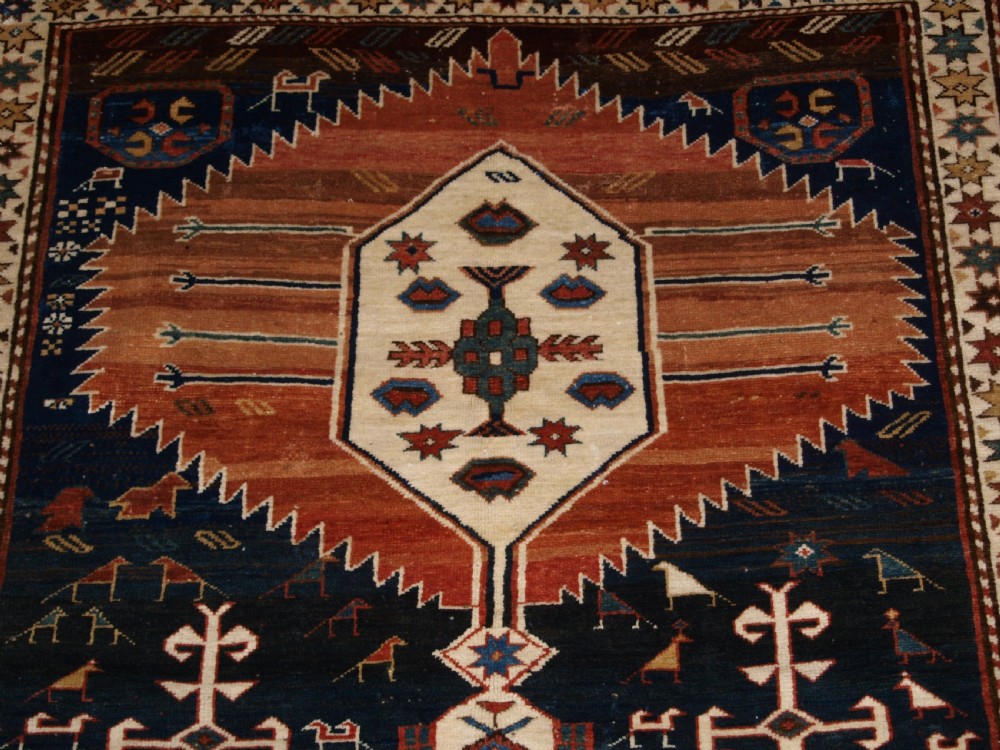 ANTIQUE CAUCASIAN SHIRVAN MEDALLION RUG OF LARGE SIZE, CIRCA 1890. View VIII