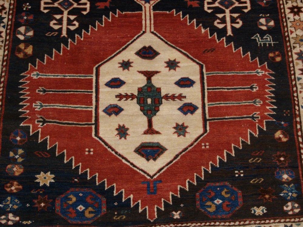 ANTIQUE CAUCASIAN SHIRVAN MEDALLION RUG OF LARGE SIZE, CIRCA 1890. View IX