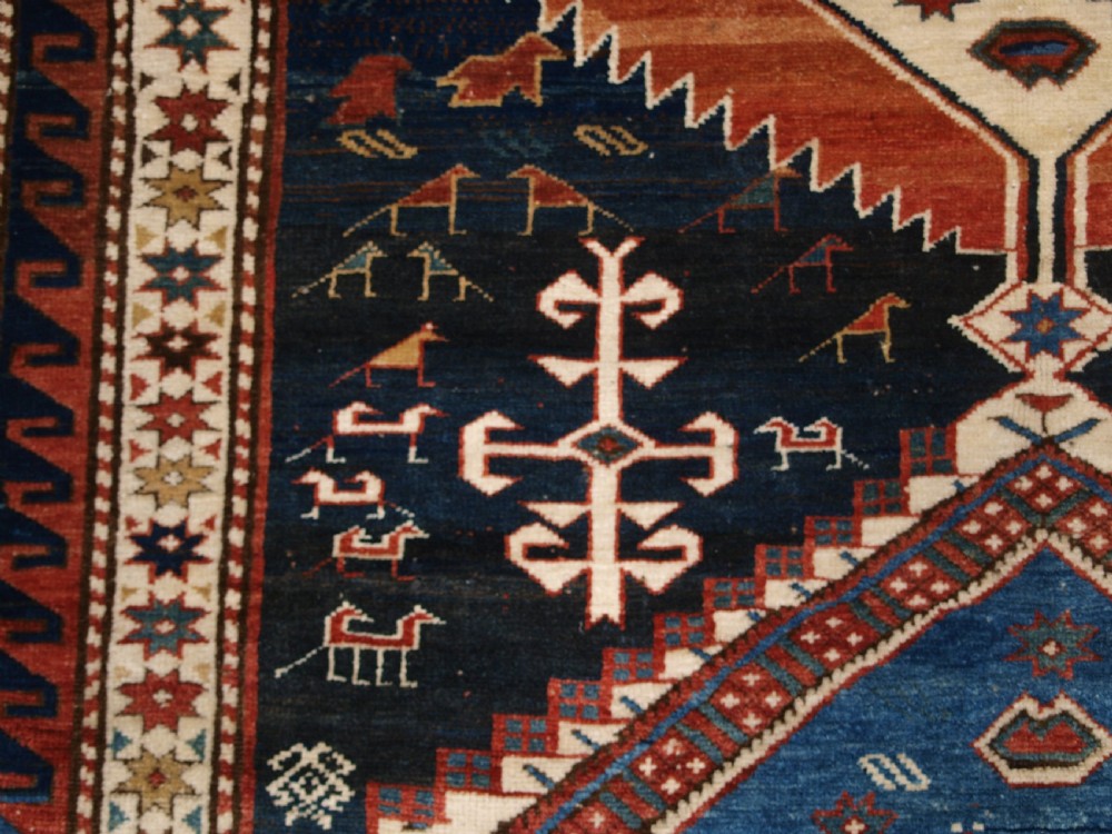 ANTIQUE CAUCASIAN SHIRVAN MEDALLION RUG OF LARGE SIZE, CIRCA 1890. View XII