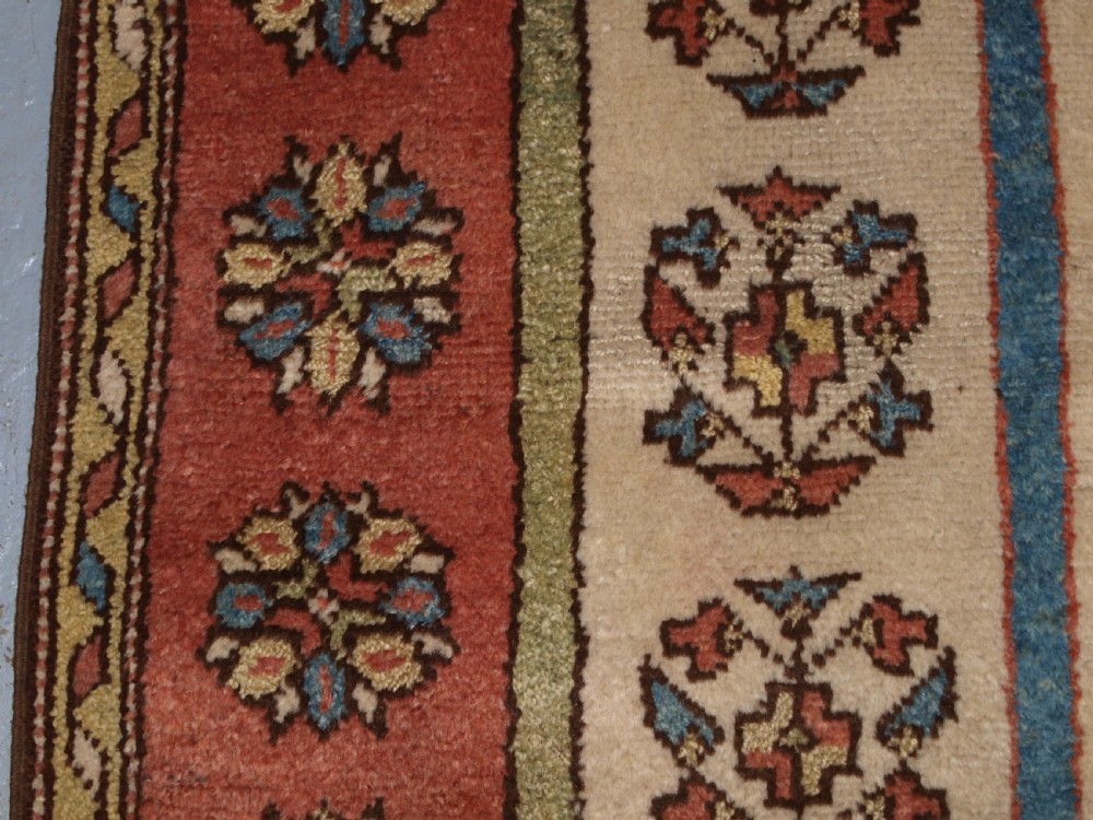 ANTIQUE TURKISH MANASTIR PRAYER RUG, RAMS HORN MIHRAB, CIRCA 1900. View VI