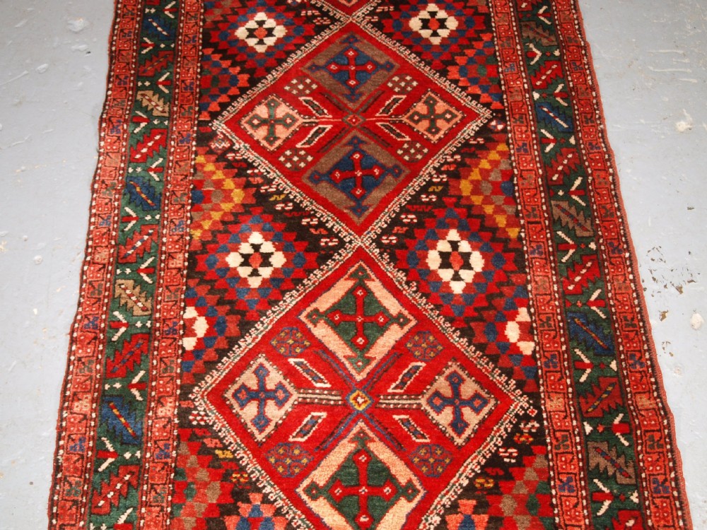ANTIQUE SOUTH CAUCASIAN OR KURDISH RUNNER, EXCELLENT CONDITION, CIRCA 1920. View IV