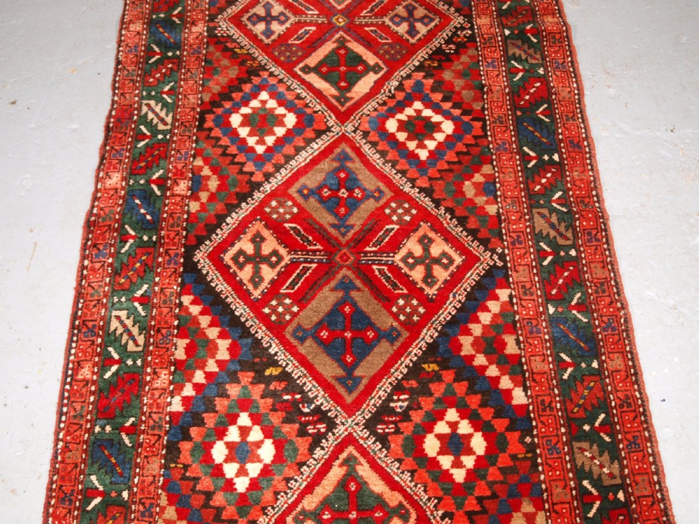 ANTIQUE SOUTH CAUCASIAN OR KURDISH RUNNER, EXCELLENT CONDITION, CIRCA 1920. View V