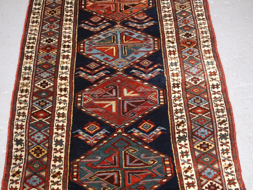 ANTIQUE KURDISH RUNNER, LONG LENGTH, EXCELLENT CONDITION, CIRCA 1920. View V