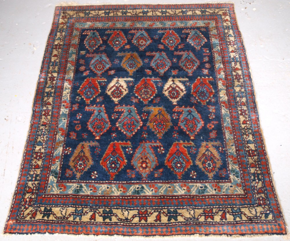 ANTIQUE CAUCASIAN DERBENT RUG WITH BOTEH DESIGN, CIRCA 1900.
