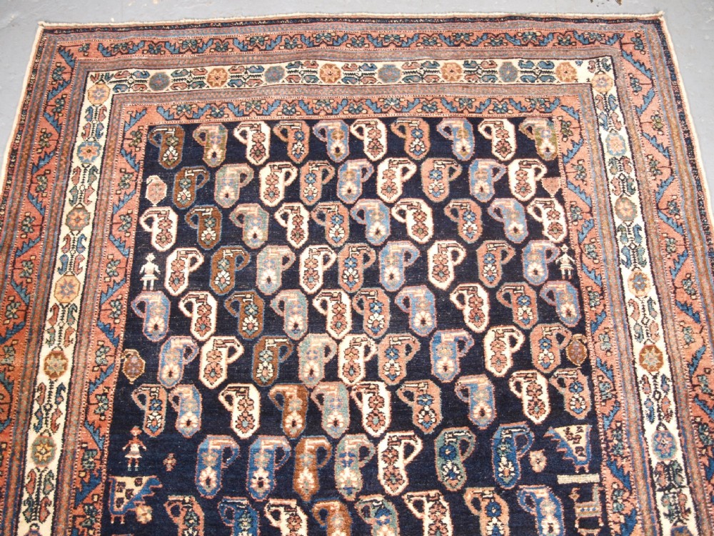 ANTIQUE AFSHAR RUG WITH ALL OVER SMALL BOTEH DESIGN, CIRCA 1900. View III
