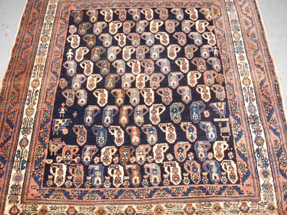 ANTIQUE AFSHAR RUG WITH ALL OVER SMALL BOTEH DESIGN, CIRCA 1900. View IV