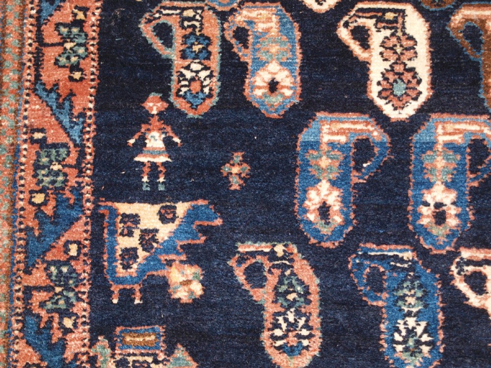 ANTIQUE AFSHAR RUG WITH ALL OVER SMALL BOTEH DESIGN, CIRCA 1900. View XI