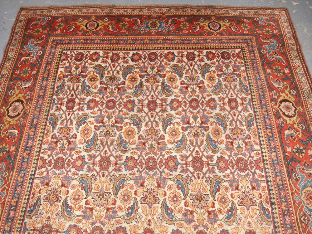 ANTIQUE BIJAR RUG, WONDERFUL SOFT PASTEL COLOURS, CIRCA 1880. View III