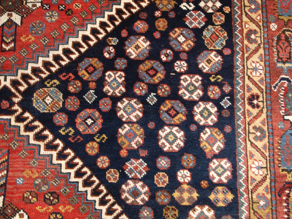 ANTIQUE KELLEH LONG RUG BY THE LURI TRIBE, CLASSIC MEDALLION DESIGN, CIRCA 1900. View XII