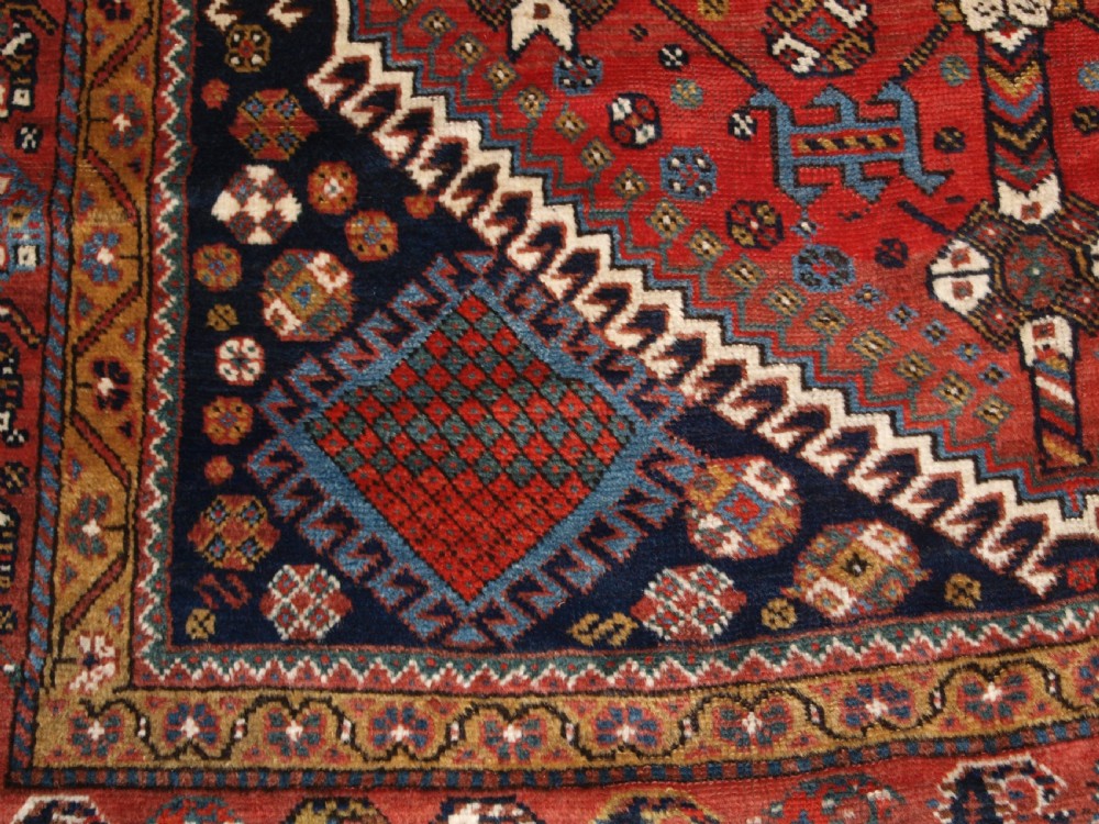 ANTIQUE KELLEH LONG RUG BY THE LURI TRIBE, CLASSIC MEDALLION DESIGN, CIRCA 1900. View XIII