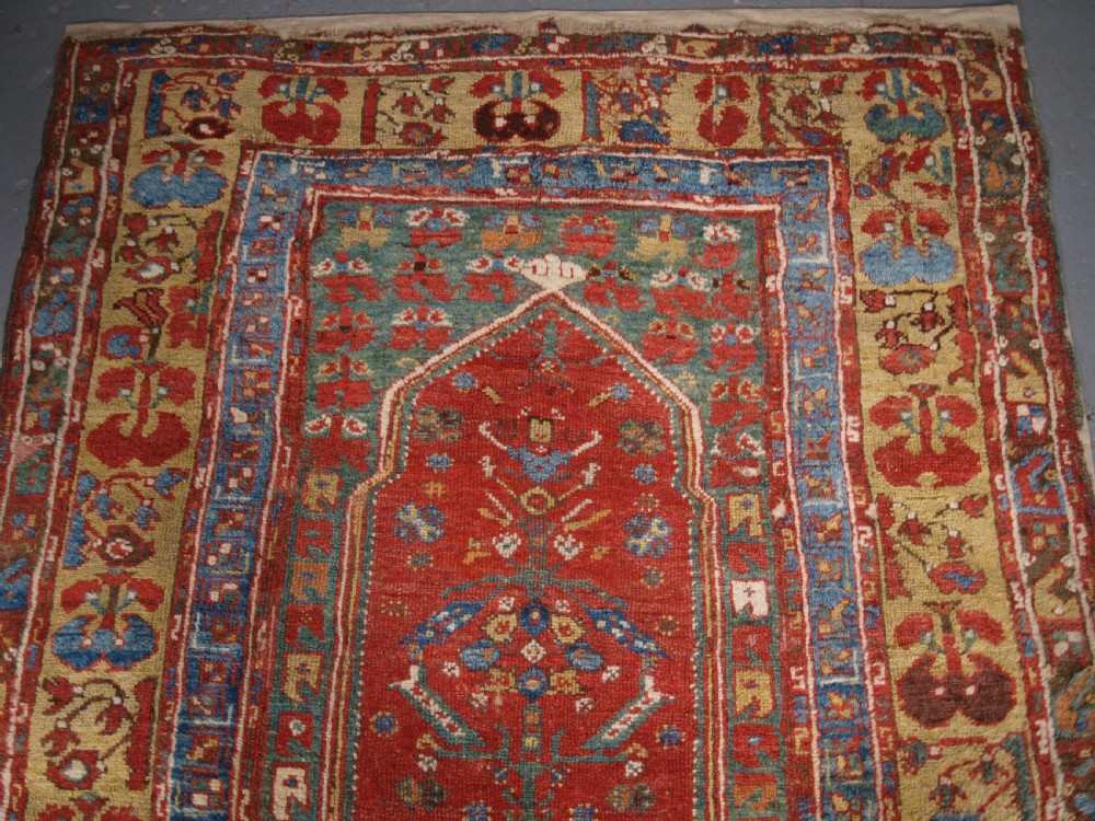 ANTIQUE TURKISH VILLAGE PRAYER RUG, MENDERES RIVER VALLEY, LATE 18TH CENTURY. View III