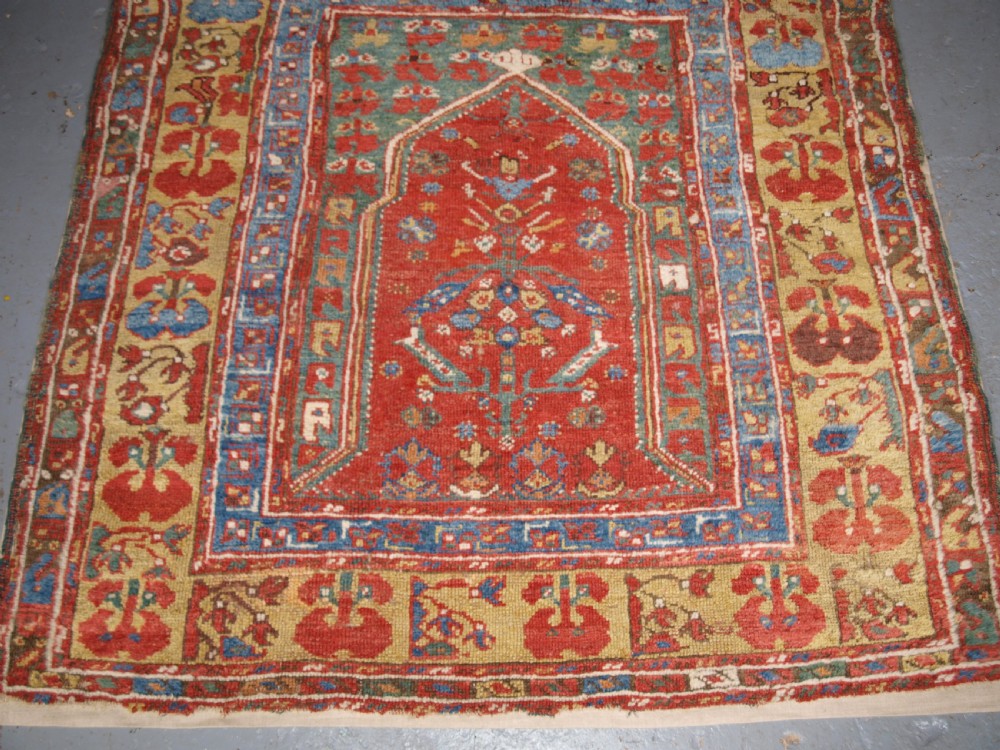 ANTIQUE TURKISH VILLAGE PRAYER RUG, MENDERES RIVER VALLEY, LATE 18TH CENTURY. View IV