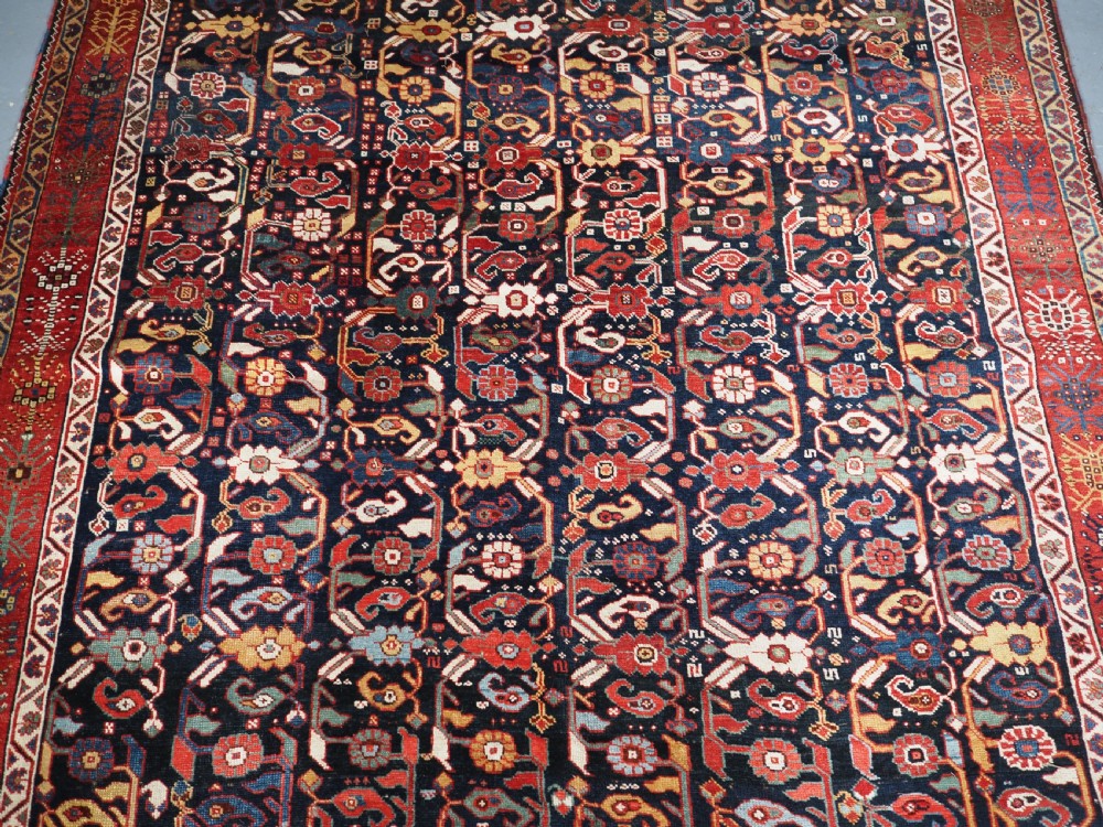 ANTIQUE TRIBAL KHAMSEH RUG WITH OUTSTANDING DESIGN AND COLOUR, CIRCA 1870. View III