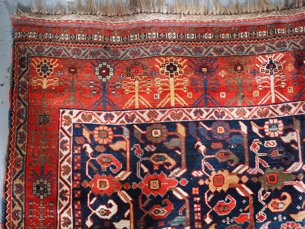 ANTIQUE TRIBAL KHAMSEH RUG WITH OUTSTANDING DESIGN AND COLOUR, CIRCA 1870. View VI