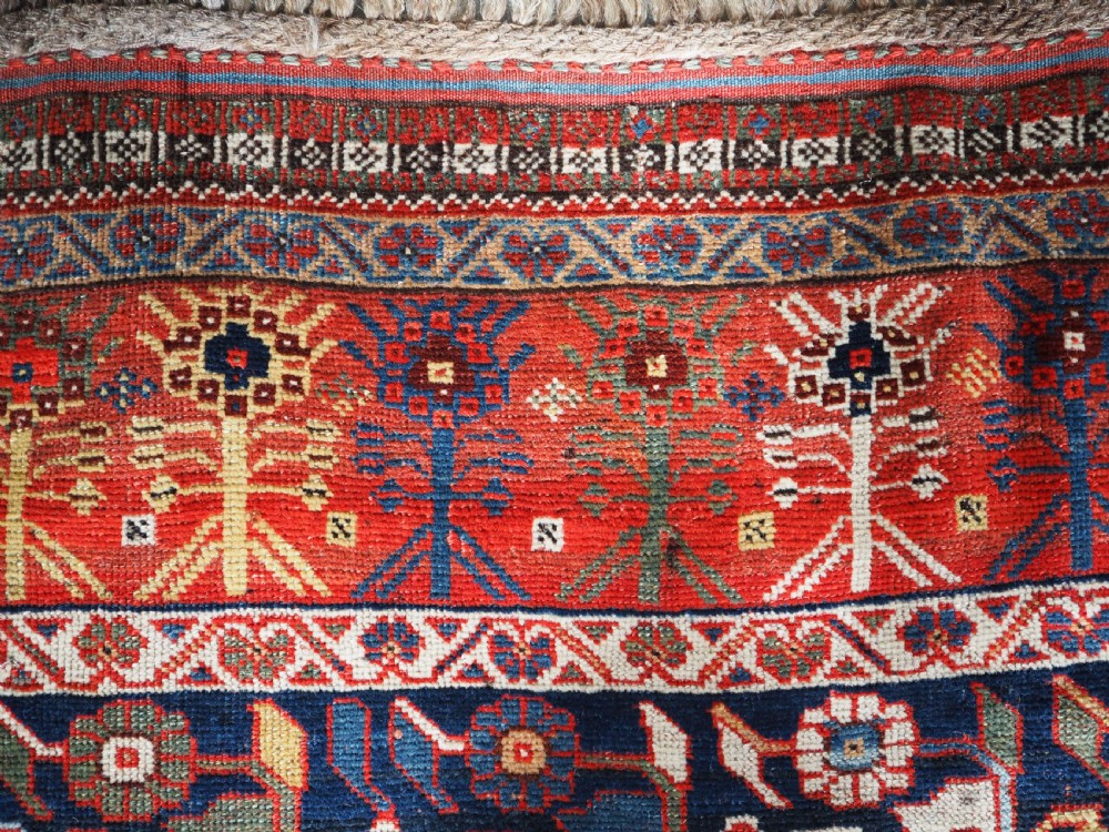 ANTIQUE TRIBAL KHAMSEH RUG WITH OUTSTANDING DESIGN AND COLOUR, CIRCA 1870. View VIII