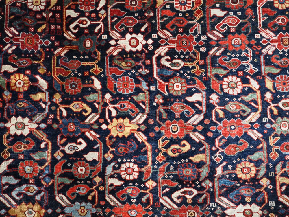 ANTIQUE TRIBAL KHAMSEH RUG WITH OUTSTANDING DESIGN AND COLOUR, CIRCA 1870. View X