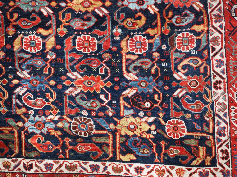 ANTIQUE TRIBAL KHAMSEH RUG WITH OUTSTANDING DESIGN AND COLOUR, CIRCA 1870. View XII