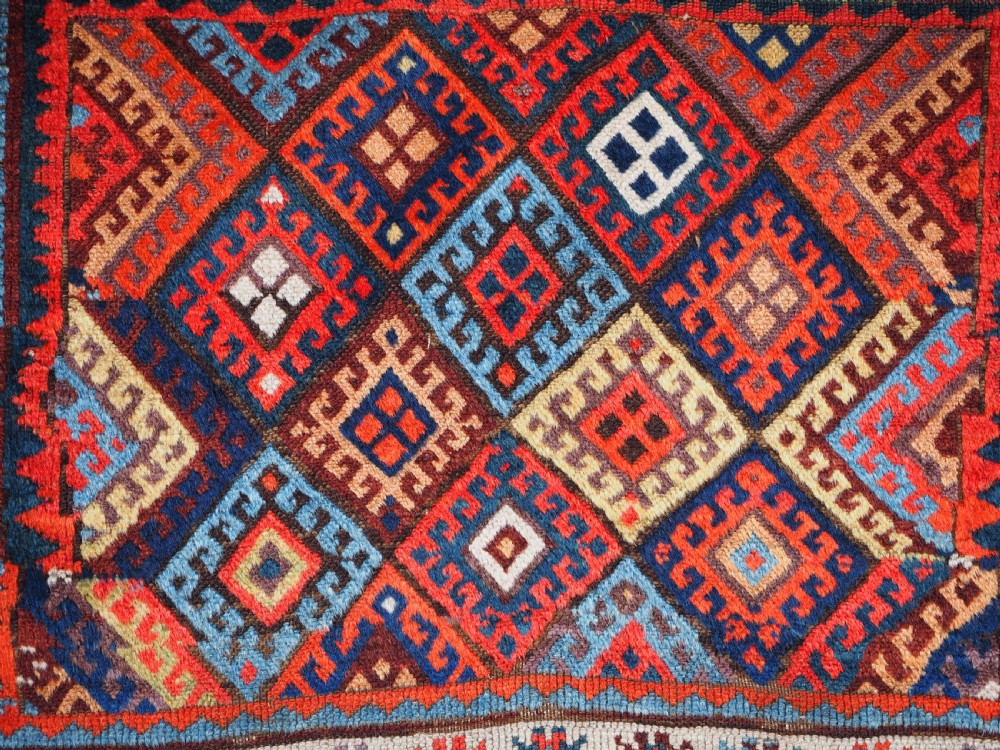 ANTIQUE JAF KURD SADDLE BAG FACE, LARGE SIZE WITH QUIRKY DESIGN, CIRCA 1890. View VI