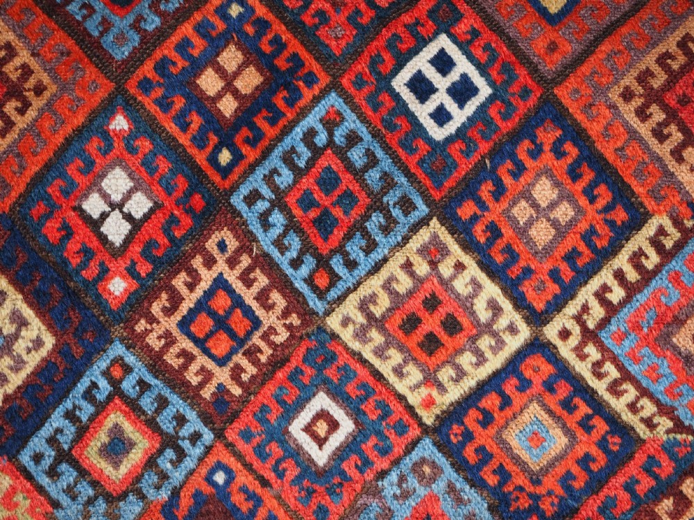 ANTIQUE JAF KURD SADDLE BAG FACE, LARGE SIZE WITH QUIRKY DESIGN, CIRCA 1890. View VIII