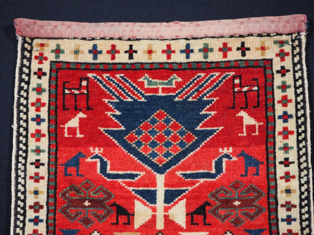 ANTIQUE CAUCASIAN SHIRVAN BAG WITH BACK, SUPERB CONDITION, CIRCA 1900. View III
