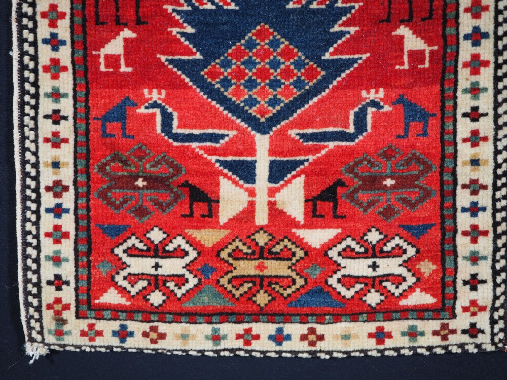 ANTIQUE CAUCASIAN SHIRVAN BAG WITH BACK, SUPERB CONDITION, CIRCA 1900. View IV