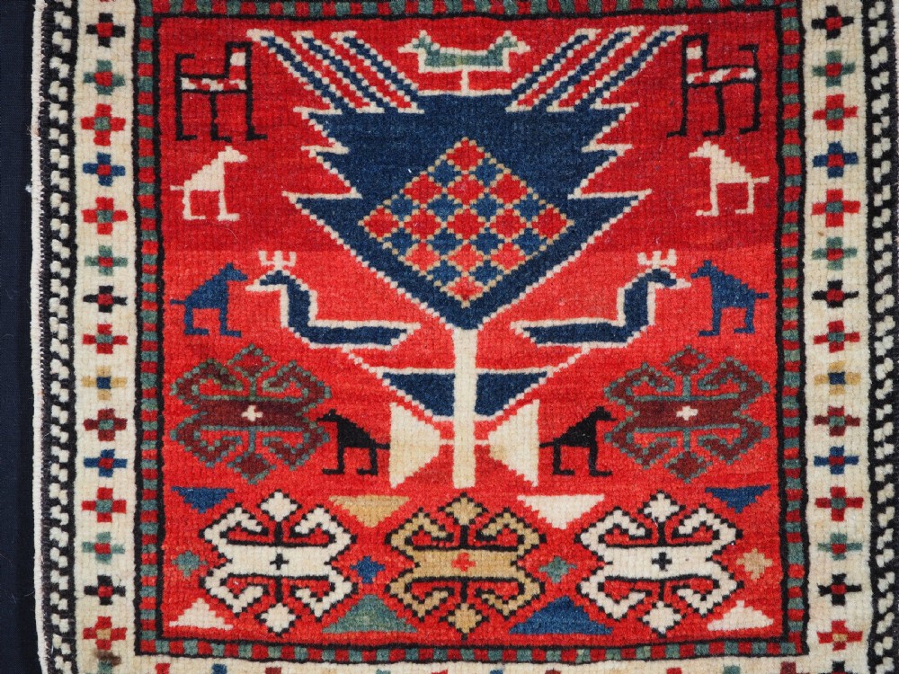ANTIQUE CAUCASIAN SHIRVAN BAG WITH BACK, SUPERB CONDITION, CIRCA 1900. View V
