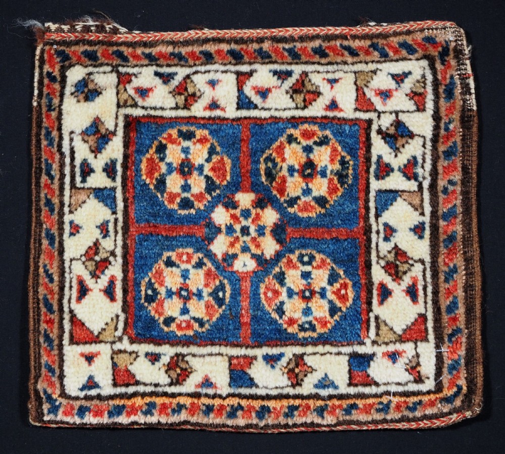 ANTIQUE TRIBAL CHANTEH BAG FACE, EXCELLENT CONDITION, CIRCA 1900.