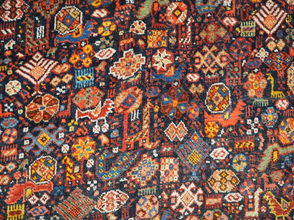ANTIQUE KELLEH OR KHAN CARPET BY THE KHAMSEH TRIBE, VERY LARGE SIZE, CIRCA 1880. View XV