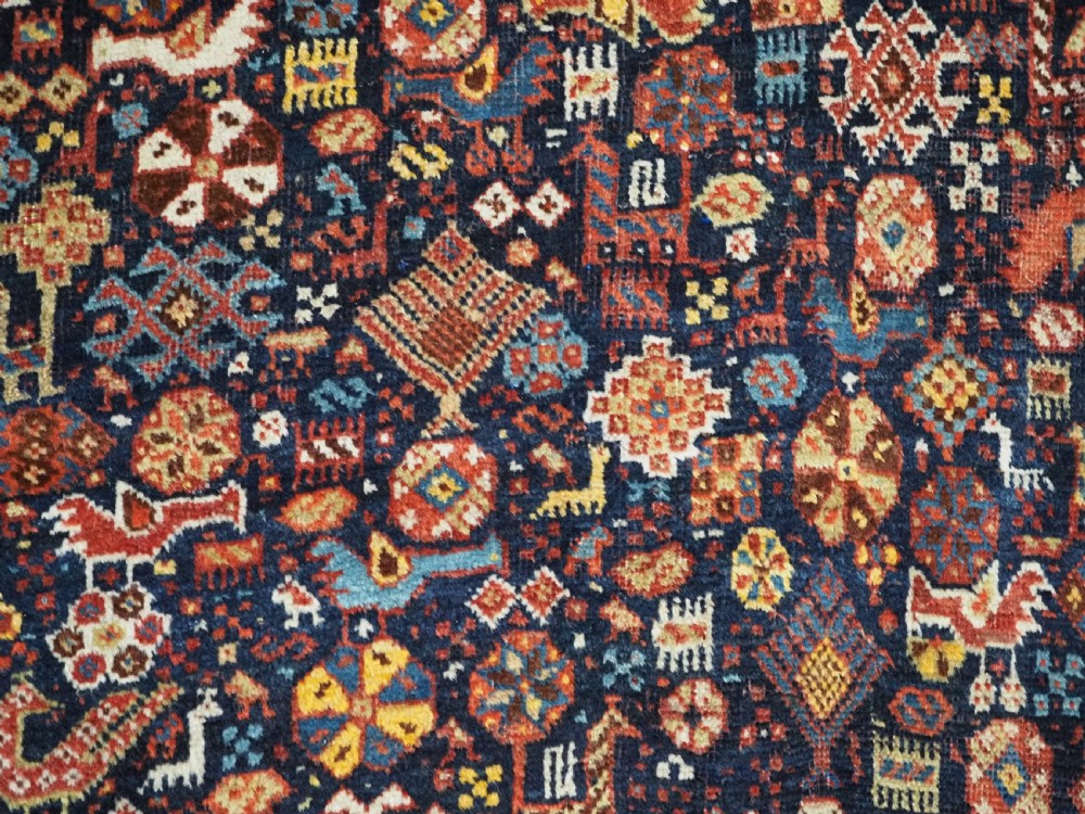 ANTIQUE KELLEH OR KHAN CARPET BY THE KHAMSEH TRIBE, VERY LARGE SIZE, CIRCA 1880. View XVII