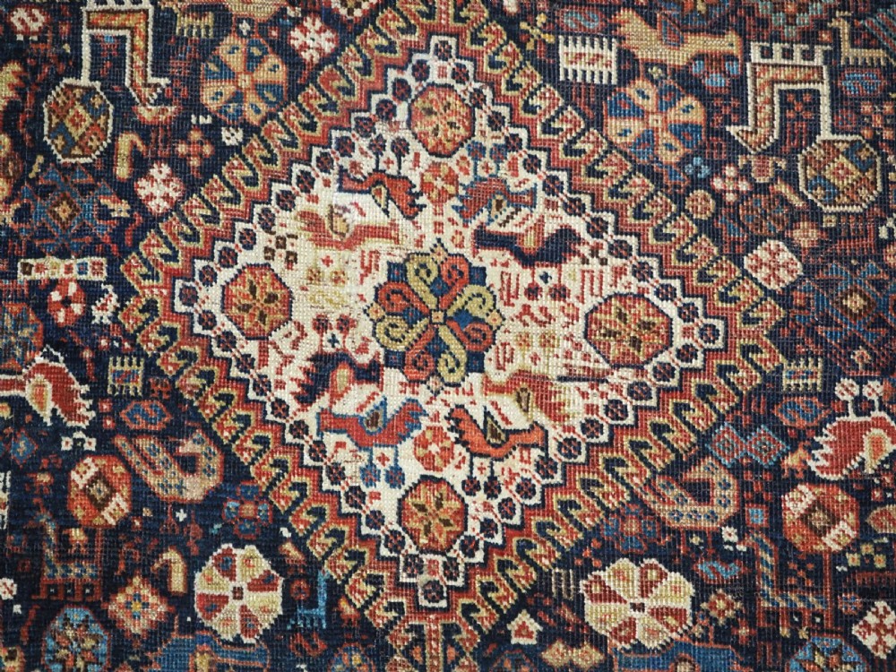 ANTIQUE KELLEH OR KHAN CARPET BY THE KHAMSEH TRIBE, VERY LARGE SIZE, CIRCA 1880. View XVIII