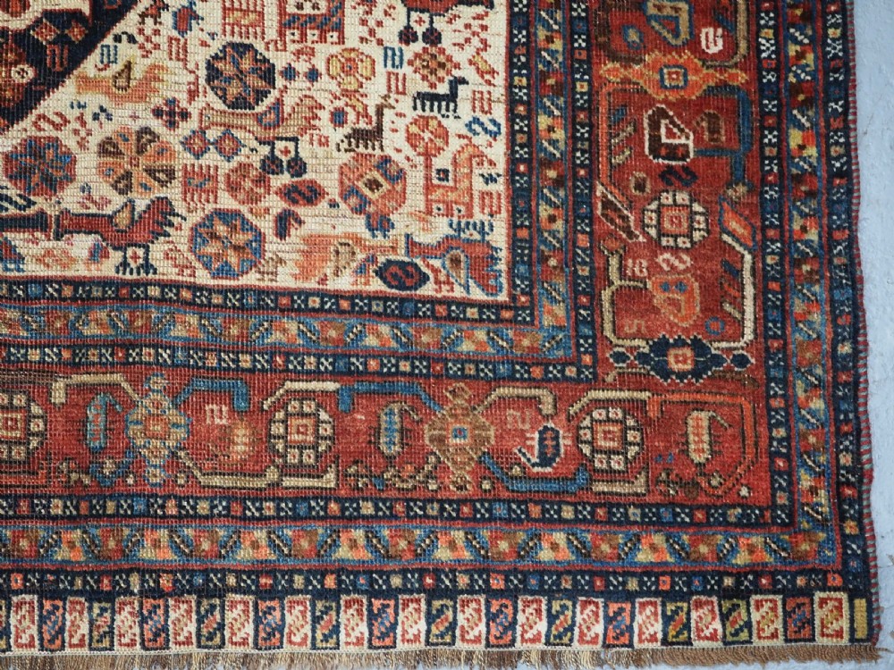 ANTIQUE KELLEH OR KHAN CARPET BY THE KHAMSEH TRIBE, VERY LARGE SIZE, CIRCA 1880. View XX