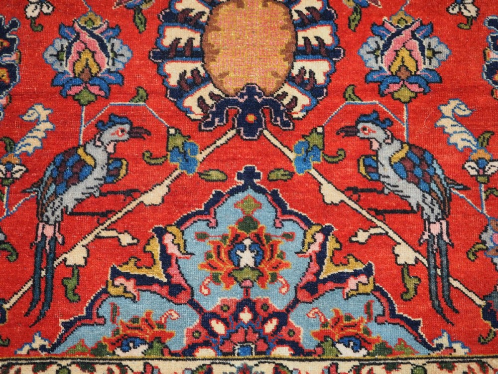 ANTIQUE TABRIZ CARPET WITH BIRDS AND LIONS, EXCELLENT CONDITION, CIRCA 1900/20. View XV