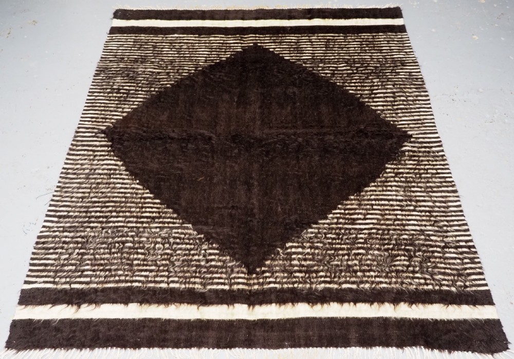 ANTIQUE TURKISH ANGORA MOHAIR SIIRT SHEPHERDS BLANKET, CIRCA 1900/20.